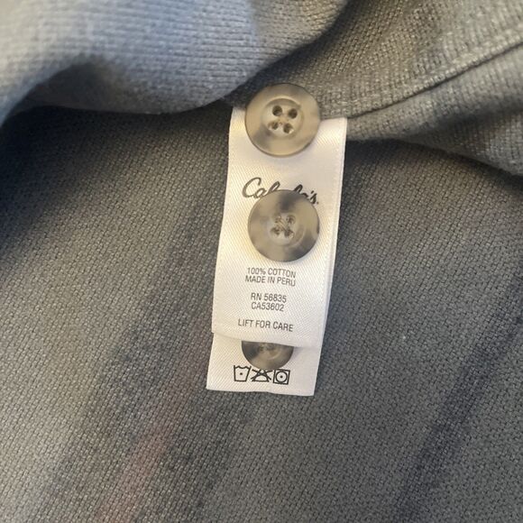 Cabela's Chamois Blanket Shirt Men Gray Southwest Stripe Heavy Cabin Overshirt L - Picture 8 of 9